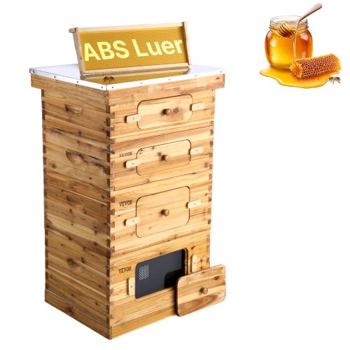 VEVOR Bee Hive 40 Frame Bee Hives Starter Kit, Beeswax Coated Fir Wood, 2 Deep + 2 Medium Bee Boxes Langstroth Beehive Kit, Transparent Acrylic Windows with Foundations for Beginners Pro Beekeepers - CTFXSMSHX2ZH12ZO0V0 - view 2