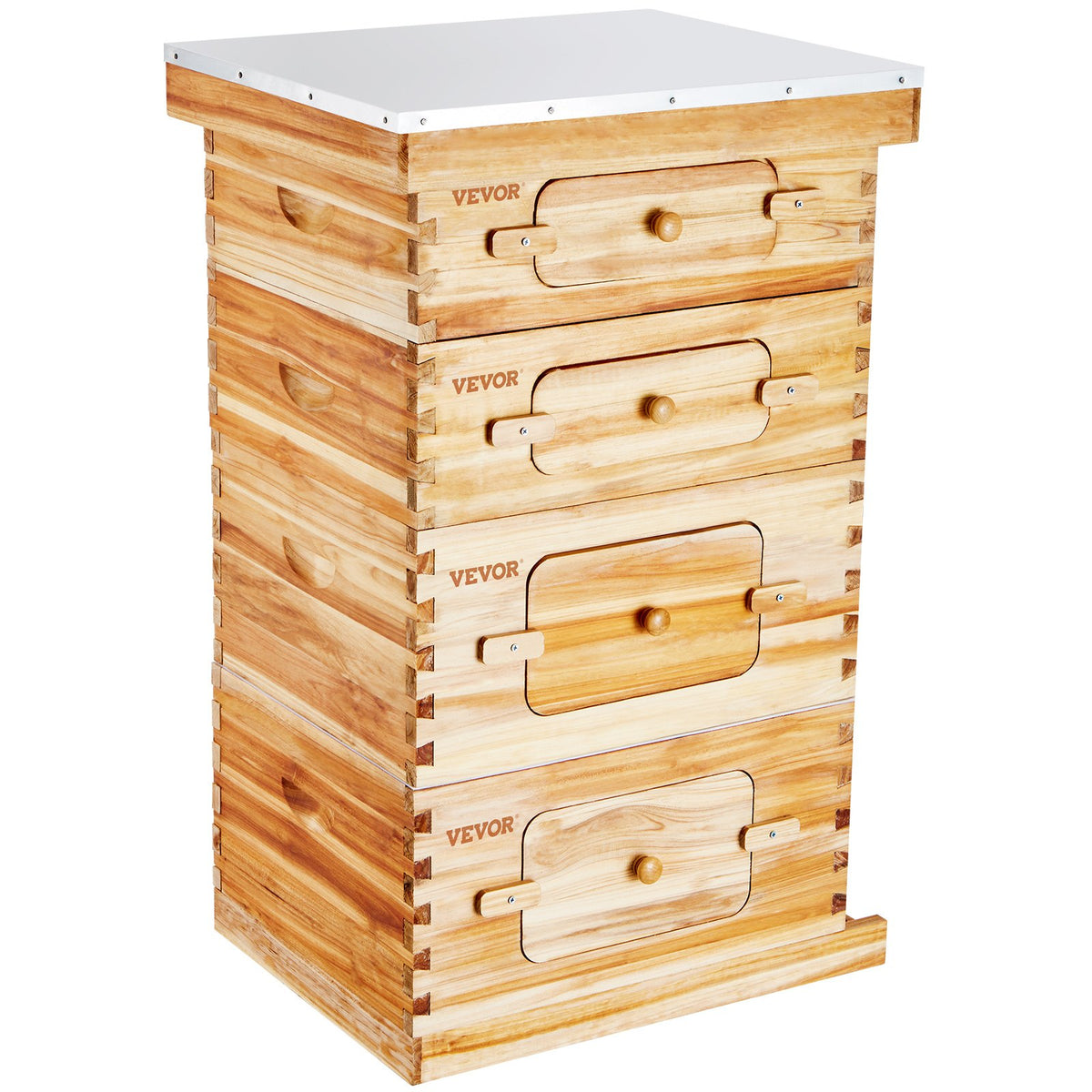 VEVOR Bee Hive 40 Frame Bee Hives Starter Kit, Beeswax Coated Fir Wood, 2 Deep + 2 Medium Bee Boxes Langstroth Beehive Kit, Transparent Acrylic Windows with Foundations for Beginners Pro Beekeepers - CTFXSMSHX2ZH12ZO0V0 - view 10
