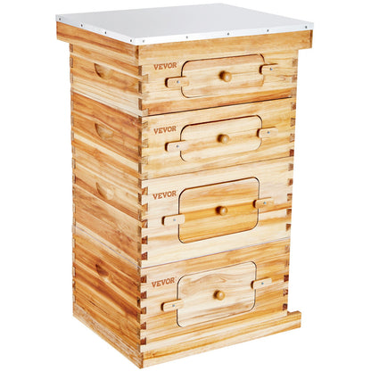 VEVOR Bee Hive 40 Frame Bee Hives Starter Kit, Beeswax Coated Fir Wood, 2 Deep + 2 Medium Bee Boxes Langstroth Beehive Kit, Transparent Acrylic Windows with Foundations for Beginners Pro Beekeepers - CTFXSMSHX2ZH12ZO0V0 - view 10