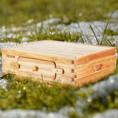 VEVOR Bee Hive Medium Box Starter Kit, 100% Beeswax Coated Natural Fir Wood, Langstroth Beehive Kit with 10 Frames and Foundations, Transparent Acrylic Bee Windows for Beginners and Pro Beekeepers - CTFXSMZHX110P1UPNV0 - view 9