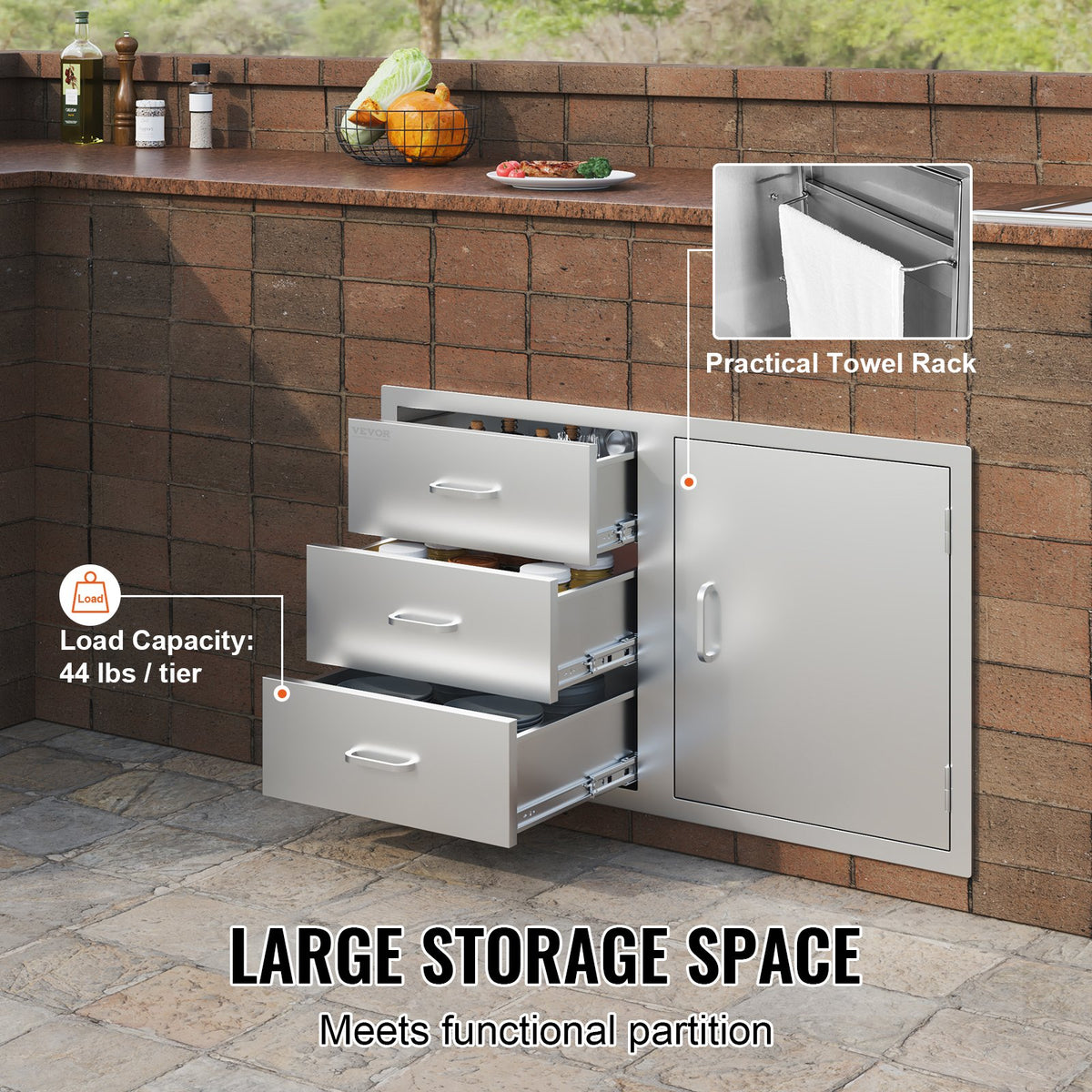 VEVOR Outdoor Kitchen Drawers - Select Your Configuration - CTG23X38.9X21.101V0 - view 3