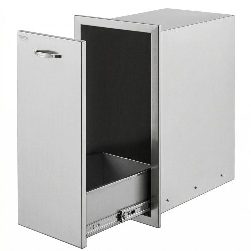 VEVOR Pull Out Trash Drawer 13.6Wx26Hx19.3D Inch Lower Sliding Rails Stainless Steel Roll Out Trash Bin Pull Out Tray Outdoor Kitchen Trash Drawer with Handle for BBQ Island Grill Station No Trash Can - CTGXHGLJG00000001V0 - view 2