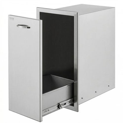 VEVOR Pull Out Trash Drawer 13.6Wx26Hx19.3D Inch Lower Sliding Rails Stainless Steel Roll Out Trash Bin Pull Out Tray Outdoor Kitchen Trash Drawer with Handle for BBQ Island Grill Station No Trash Can - CTGXHGLJG00000001V0 - view 2
