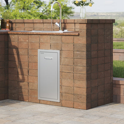 VEVOR Pull Out Trash Drawer 13.6Wx26Hx19.3D Inch Lower Sliding Rails Stainless Steel Roll Out Trash Bin Pull Out Tray Outdoor Kitchen Trash Drawer with Handle for BBQ Island Grill Station No Trash Can - CTGXHGLJG00000001V0 - view 9