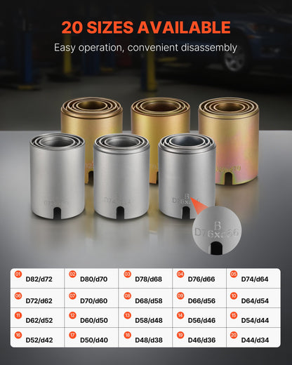 VEVOR Pull and Press Sleeve Kit, 26 PCS, Steel Bush Removal Insertion Sleeve Tools with Carrying Case, Compatible with LCV and HGV Engines, for Removing and Installing Bushings, Bearings, and Seals - CTQCQTZ26JT0E8TU9002V0 - view 7