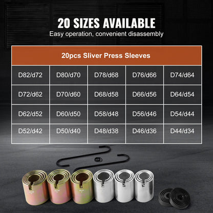 VEVOR 26 PCS Pull and Press Sleeve Kit, Steel Bush Bearing Removal and Installation Set, Bush Removal Insertion Sleeve Tools with Carrying Case, Multi-Vehicle Compatibility for LCV and HGV Engines - CTQCQTZ26JT0E8TU9V0 - view 7