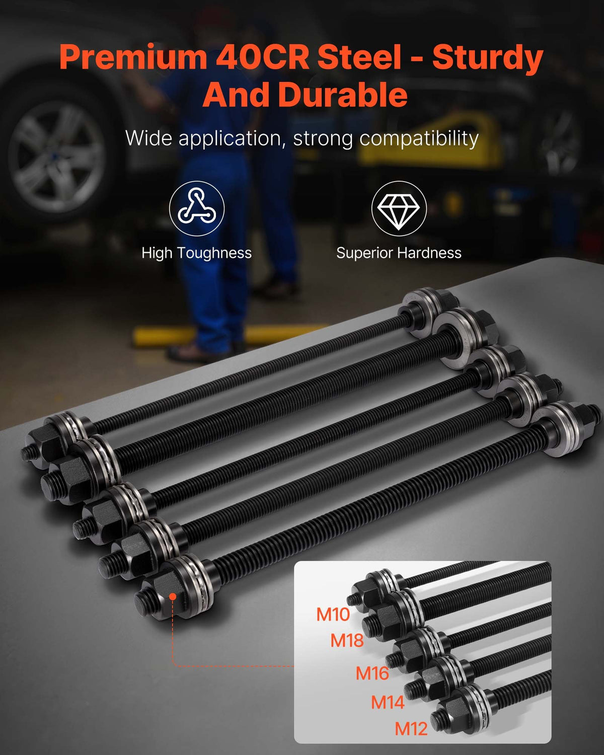 VEVOR Pull and Press Sleeve Kit, 27 PCS, Steel Bush Removal Insertion Sleeve Tools with Carrying Case, Compatible with LCV and HGV Engines