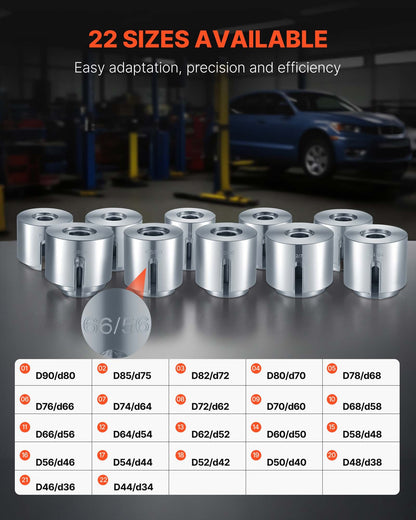 VEVOR Pull and Press Sleeve Kit, 27 PCS, Steel Bush Removal Insertion Sleeve Tools with Carrying Case, Compatible with LCV and HGV Engines