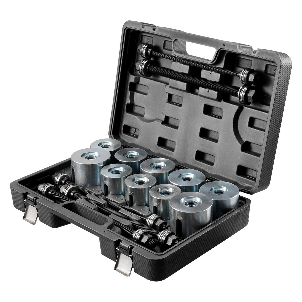 VEVOR Pull and Press Sleeve Kit, 27 PCS, Steel Bush Removal Insertion Sleeve Tools with Carrying Case, Compatible with LCV and HGV Engines