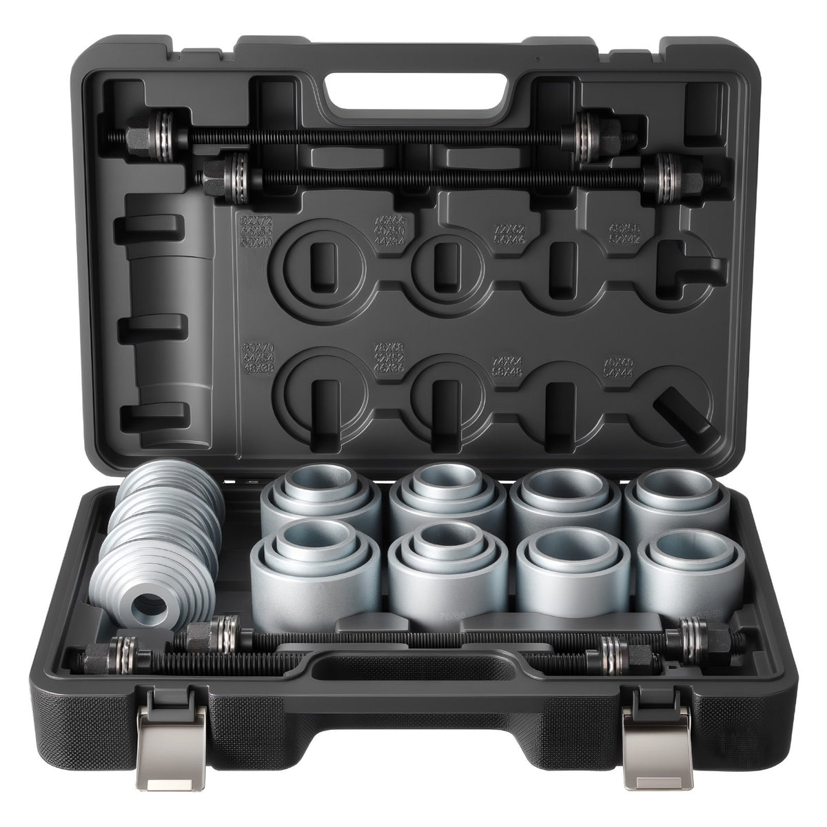 VEVOR Pull and Press Sleeve Kit, 28 PCS, Steel Bush Removal Insertion Sleeve Tools with Carrying Case, Compatible with LCV and HGV Engines, for Removing and Installing Bushings, Bearings, and Seals - CTQCQTZ28JT0QWLD0002V0 - view 1