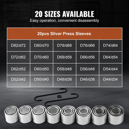 VEVOR 28 PCS Pull and Press Sleeve Kit, Steel Bush Bearing Removal and Installation Set, Bush Removal Insertion Sleeve Tools with Carrying Case, Multi-Vehicle Compatibility for LCV and HGV Engines - CTQCQTZ28JT0QWLD0V0 - view 7