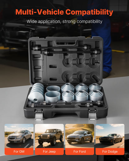 VEVOR Pull and Press Sleeve Kit, 36 PCS, Steel Bush Removal Insertion Sleeve Tools with Carrying Case, Compatible with LCV and HGV Engines, for Removing and Installing Bushings, Bearings, and Seals - CTQCQTZ36JT0JI3U0002V0 - view 3