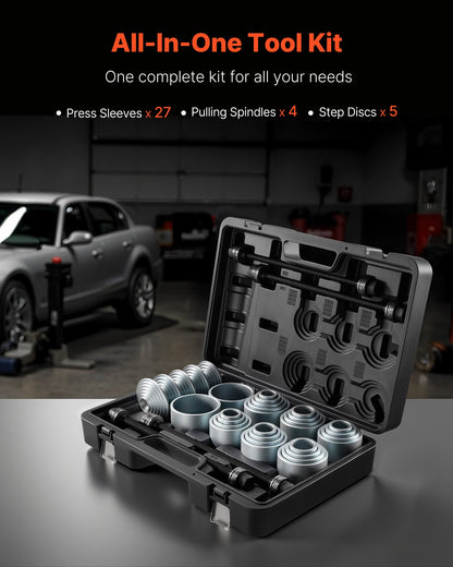 VEVOR Pull and Press Sleeve Kit, 36 PCS, Steel Bush Removal Insertion Sleeve Tools with Carrying Case, Compatible with LCV and HGV Engines, for Removing and Installing Bushings, Bearings, and Seals - CTQCQTZ36JT0JI3U0002V0 - view 6