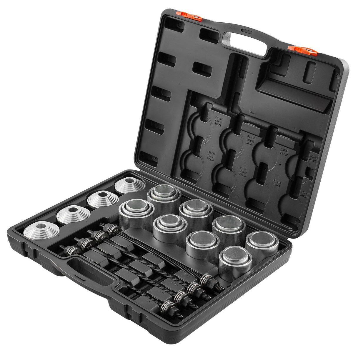 VEVOR 36 PCS Pull and Press Sleeve Kit, Steel Bush Bearing Removal and Installation Set, Bush Removal Insertion Sleeve Tools with Carrying Case, Multi-Vehicle Compatibility for LCV and HGV Engines - CTQCQTZ36JT0JI3U0V0 - view 1