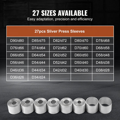VEVOR 36 PCS Pull and Press Sleeve Kit, Steel Bush Bearing Removal and Installation Set, Bush Removal Insertion Sleeve Tools with Carrying Case, Multi-Vehicle Compatibility for LCV and HGV Engines - CTQCQTZ36JT0JI3U0V0 - view 7