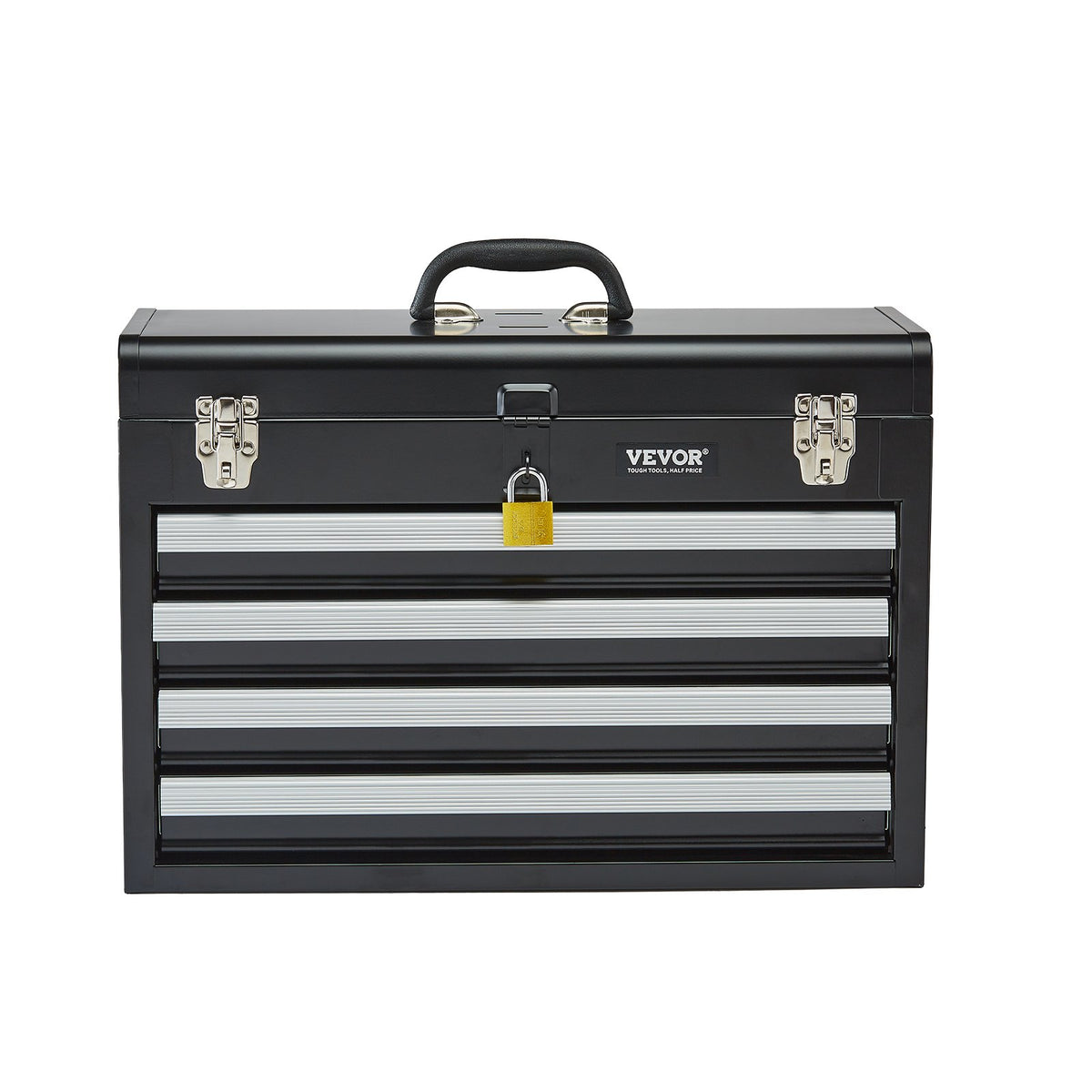 VEVOR Metal Tool Box, 20.5-inch, Portable Metal Tool Box with 4 Drawers, Small Tool Chest with EVA Liners, Ball Bearing Slide Drawers Locking & Powder Coated Finish, Multi-Function Tool Organizer - CTSBXSGJX20ILXNNKV0 - view 10