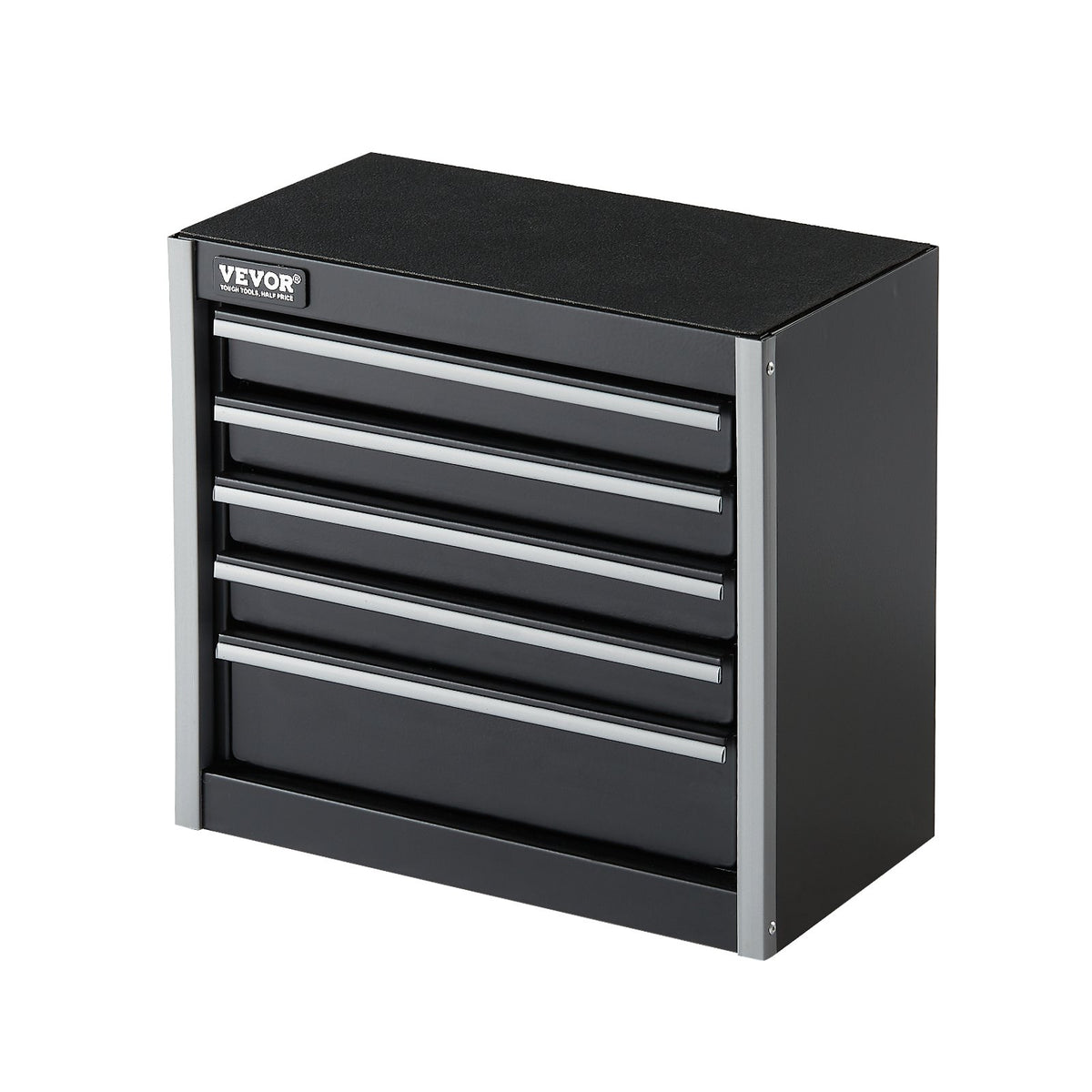 VEVOR Metal Tool Box, 8.6-inch, Portable Metal Tool Box with 5 Drawers, Small Tool Chest with EVA Liners and PP Feet Pads, Heavy-Duty Steel With Ball Bearing Opening and Powder Coated Finish, Black - CTSBXSGJX86I4GRVMV0 - view 10