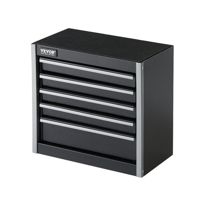 VEVOR Metal Tool Box, 8.6-inch, Portable Metal Tool Box with 5 Drawers, Small Tool Chest with EVA Liners and PP Feet Pads, Heavy-Duty Steel With Ball Bearing Opening and Powder Coated Finish, Black - CTSBXSGJX86I4GRVMV0 - view 10