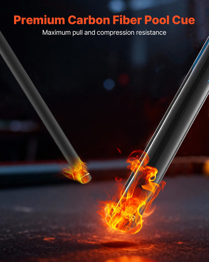 VEVOR Pool Cue, 1 Piece Jump Break Cue, 58 inch & 19.5 oz Break Cues Pool Stick, Breaks Stick with Carbon Fiber Shaft & Maple Cues Butt, Heavy Hitter Breaks Jump Billiard Cue for Adult, Home, Office - CTYTGCTYTG58X9VOL001V0 - view 3
