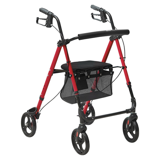 VEVOR Rollator Walker for Seniors and Adult, Lightweight Aluminum Foldable Rolling Walker with Adjustable Seat and Handle, Outdoor Mobility Rollator Walker with 8" All Terrain Wheels, 300LBS Capacity - CTZXQCKJL8INF9CPQV0 - view 1