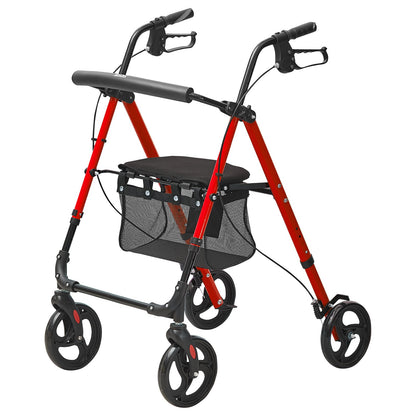 VEVOR Rollator Walker for Seniors and Adult, Lightweight Aluminum Foldable Rolling Walker with Adjustable Seat and Handle, Outdoor Mobility Rollator Walker with 8" All Terrain Wheels, 300LBS Capacity - CTZXQCKJL8INF9CPQV0 - view 10