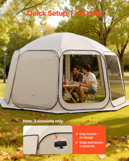 VEVOR Sun Shade Sail Canopy Covers, Fit for 15 x 13.8 ft Screen House Tent, Sun Protection, 5.51 x 5.25 ft 300D Oxford Silver-Coated Fabric, Pack of 3 (Not Include Tent), for Outdoor Activities, Beige - CWB15138FT3PKWBB0001V0 - view 6