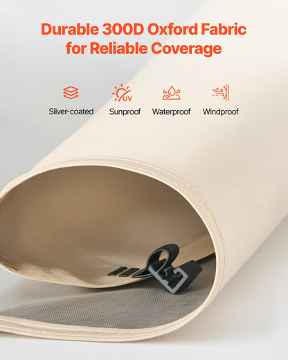 VEVOR Sun Shade Sail Canopy Covers, Fit for 6 x 6 ft Screen House Tent, Sun Protection, 5.51 x 5.71 ft 300D Oxford Silver-Coated Fabric, Pack of 2 (Not Include Tent), for Outdoor Activities, Beige - CWB66FT2PZ00AQE59001V0 - view 4