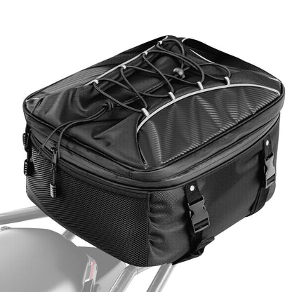 VEVOR Motorcycle Tail Bag, 22-34 L Expandable Motorcycle Rear Seat Bag with Waterproof Rain Cover, Outdoor Sports Motorbike Luggage Storage Backpack Handbag with Straps, Pocket & Elastic Cord, Black - CWBBL2234L00QOB5J001V0 - view 1