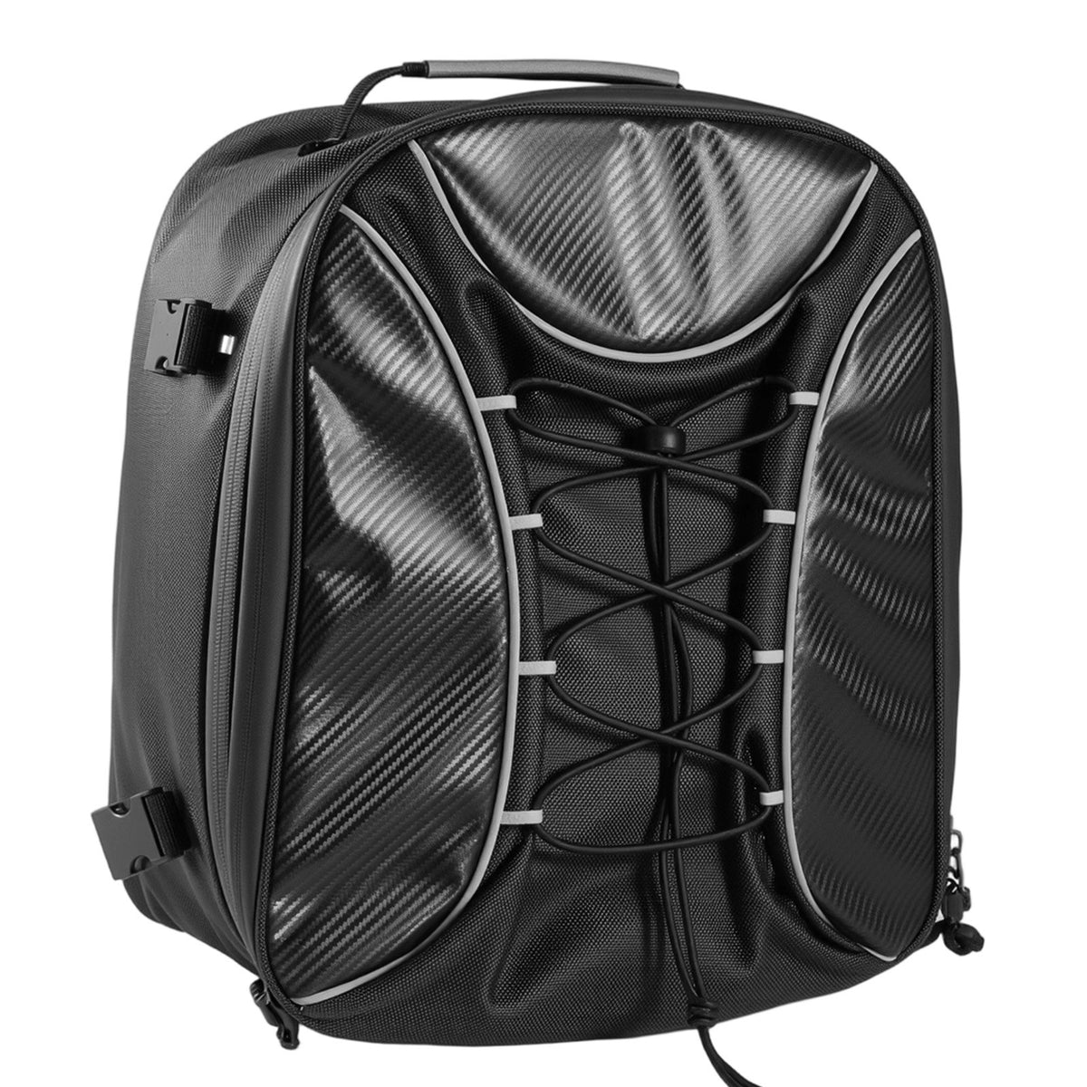 VEVOR Motorcycle Tail Bag, 22-34 L Expandable Motorcycle Rear Seat Bag with Waterproof Rain Cover, Outdoor Sports Motorbike Luggage Storage Backpack Handbag with Straps, Pocket & Elastic Cord, Black - CWBBL2234L00QOB5J001V0 - view 10
