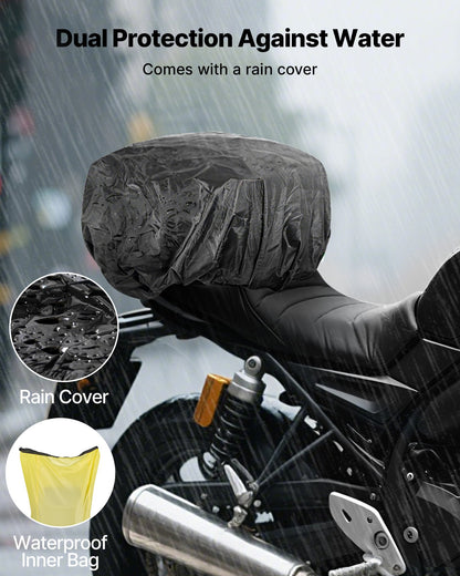 VEVOR Motorcycle Tail Bag, 30 L Motorcycle Rear Seat Bag with Waterproof Rain Cover, Outdoor Sports Motorbike Luggage Storage Trunk Rack Backpack with Shoulder Straps, Universal Fit Rear Racks, Black - CWBBL30L0000F1GH9002V0 - view 6