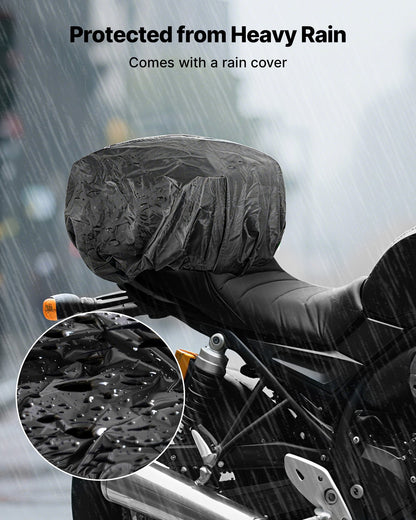 VEVOR Motorcycle Tail Bag, 40-60 L Expandable Motorcycle Rear Seat Bag with Waterproof Rain Cover, Foldable Outdoor Sports Motorbike Luggage Storage with Shoulder Straps, Pocket & Elastic Cord, Black - CWBBL4060L00QEF88003V0 - view 6