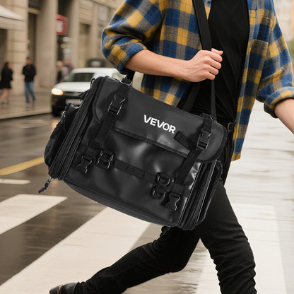 VEVOR Motorcycle Tail Bag, 40-60 L Expandable Motorcycle Rear Seat Bag with Waterproof Rain Cover, Foldable Outdoor Sports Motorbike Luggage Storage with Shoulder Straps, Pocket & Elastic Cord, Black - CWBBL4060L00QEF88003V0 - view 9