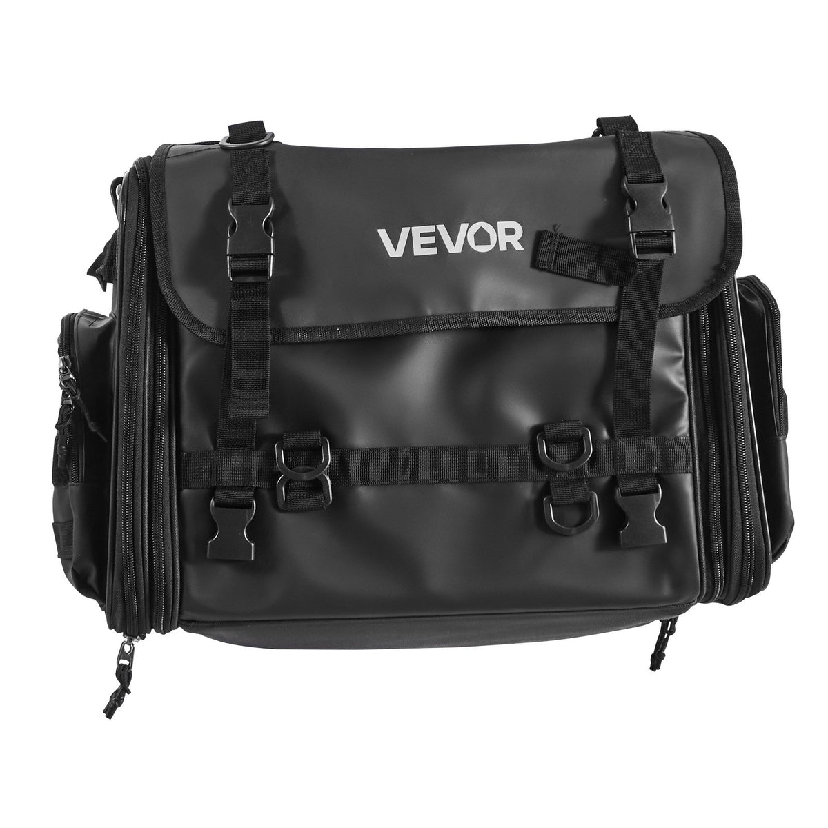 VEVOR Motorcycle Tail Bag, 40-60 L Expandable Motorcycle Rear Seat Bag with Waterproof Rain Cover, Foldable Outdoor Sports Motorbike Luggage Storage with Shoulder Straps, Pocket & Elastic Cord, Black - CWBBL4060L00QEF88003V0 - view 10