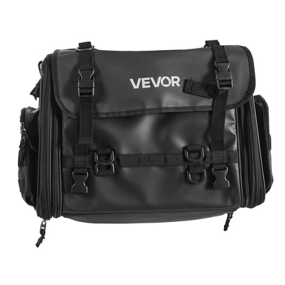 VEVOR Motorcycle Tail Bag, 40-60 L Expandable Motorcycle Rear Seat Bag with Waterproof Rain Cover, Foldable Outdoor Sports Motorbike Luggage Storage with Shoulder Straps, Pocket & Elastic Cord, Black - CWBBL4060L00QEF88003V0 - view 10