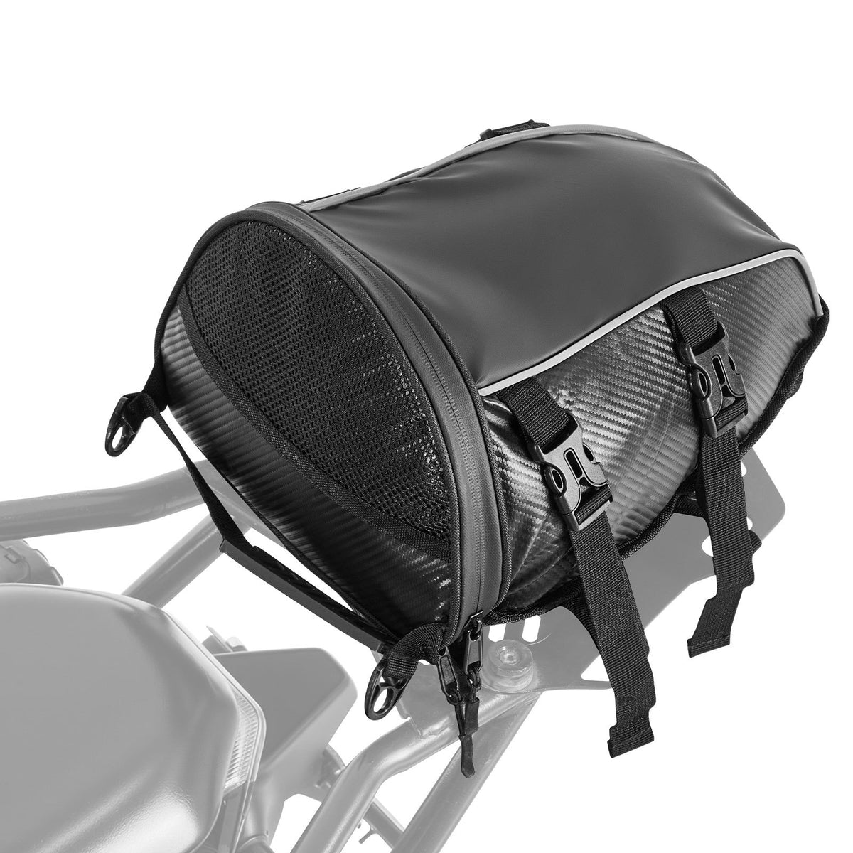 VEVOR Motorcycle Tail Bag, 10 L Motorcycle Rear Seat Bag with Waterproof Rain Cover, Outdoor Sports Motorbike Luggage Storage Trunk Rack Backpack Handbag with Shoulder Strap and Inner Pocket, Black - CWBPG10L00006SDE8002V0 - view 1