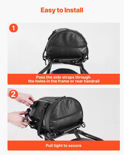 VEVOR Motorcycle Tail Bag, 10 L Motorcycle Rear Seat Bag with Waterproof Rain Cover, Outdoor Sports Motorbike Luggage Storage Trunk Rack Backpack Handbag with Shoulder Strap and Inner Pocket, Black - CWBPG10L00006SDE8002V0 - view 5