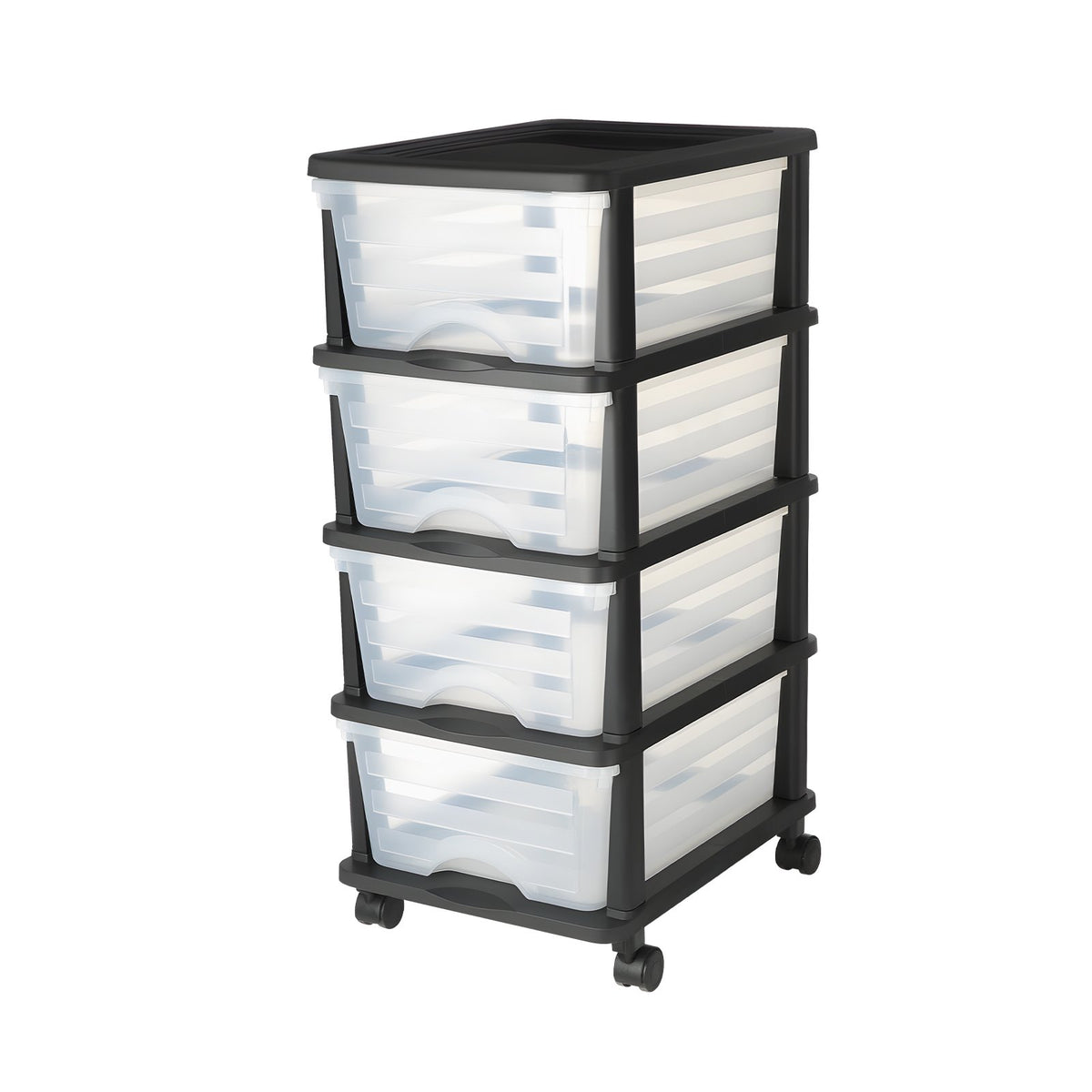 VEVOR Plastic Storage Drawers Cart, 4 Drawers Storage Organizer with Wheels, Rolling Closet Organization and Storage Dividers, Dresser Organizer Clear Bins for Office Supplies, Craft Rooms, Classrooms - CWCT1SLJL4G13PBKB001V0 - view 10