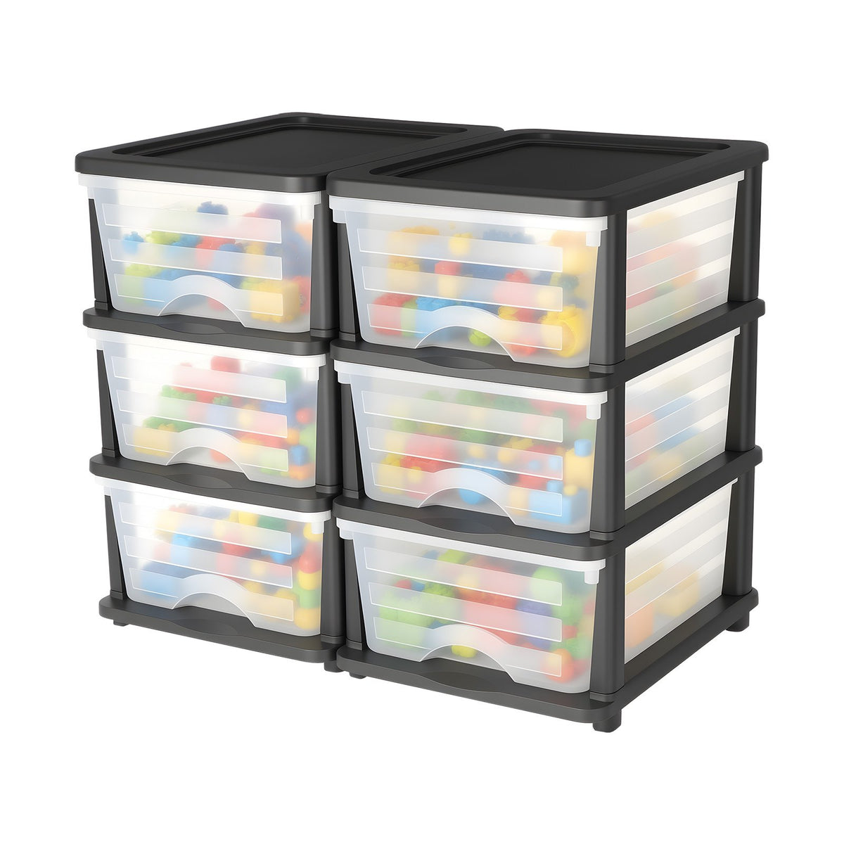 VEVOR Plastic Storage Drawers, 2 Pack Storage Organizer Drawer, 6 Drawers Closet Organization and Storage Dividers, Dresser Organizer Clear Bins for Office Supplies, Craft Rooms, Classrooms and Home - CWCT1YKLDD1GCPFV6001V0 - view 1