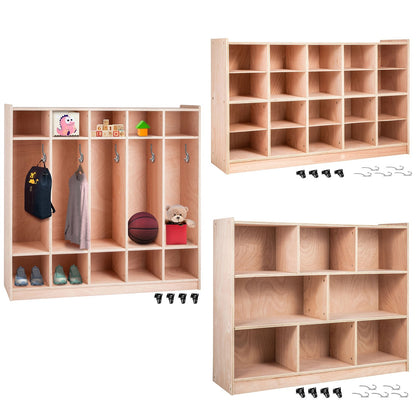 VEVOR Cubby Mobile Tray Storage Cabinet, 20-Compartment Cubby Storage Shelf, Cubby Storage Cabinet 4 x 5, Classroom Cubbies, Classroom Furniture for Home, Daycare and Preschool, Natural - CWG20GWJCWG000001V0 - view 1