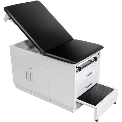 VEVOR Pro Medical Exam Table, Medical Examination Bed with Adjustable Backrest, Physical Therapy Exam Table with Locking Cabinet, 2 Drawers, Paper Roll Dispenser, Step Stool & Leg Rest, 500LBS Loading - CWJJCTCWJJCT4PIMC001V0 - view 1