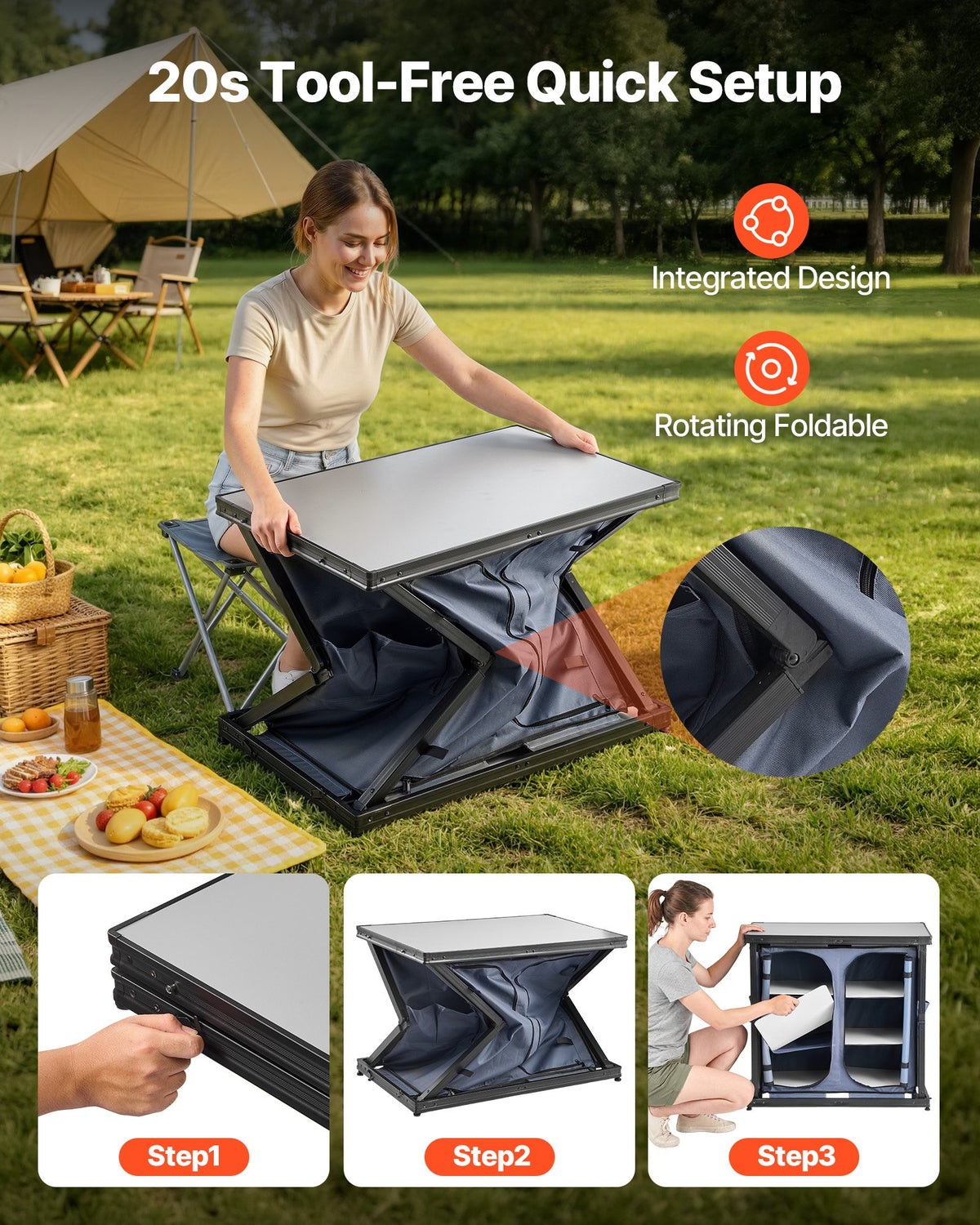 VEVOR Outdoor Camping Kitchen - Select Your Configuration - CWJKYDCFYTZD9T65R001V0 - view 3