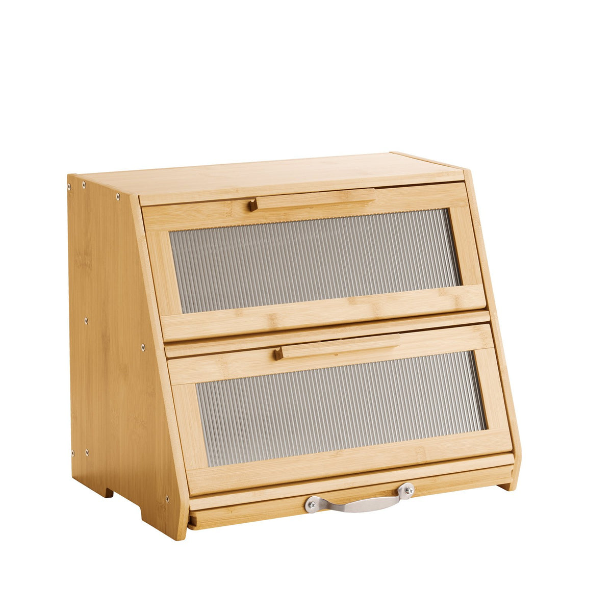 VEVOR Double Layer Bread Box for Kitchen Counter, Large Capacity Bamboo Bread Storage Container, Farmhouse Wooden Breadbox for Homemade Bread, Storage Holder Bin with Acrylic Wavy Door Panel, Natural - CWJLXZMTJXSCXHLJ0001V0 - view 10