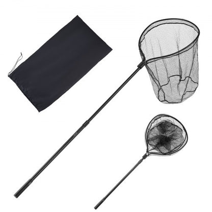VEVOR Fishing Net, Landing Nets with Telescopic Handle, Portable Lightweight Stronger 6063 Aluminum Fish Gear, Nylon Covered PVC, Durable and Fish-friendly, 26 inch Net Opening for Saltwater Bait Fish - CWLHJPEGJZG0U1SZU001V0 - view 2