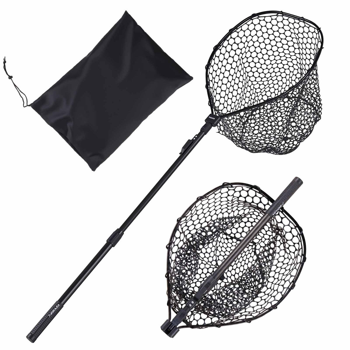 VEVOR Fishing Net, Foldable Landing Nets with Telescopic Handle, Portable Lightweight and Stronger 6063 Aluminum Fish Gear, Soft Silicone Fish-Friendly Mesh, for Kayak, Boat, Bank, Pond, Gifts for Men - CWLHJPVCXJDG8B2JV001V0 - view 1