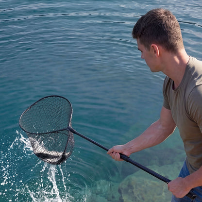 VEVOR Fishing Net, Foldable Landing Nets with Telescopic Handle, Portable Lightweight and Stronger 6063 Aluminum Fish Gear, Soft Silicone Fish-Friendly Mesh, for Kayak, Boat, Bank, Pond, Gifts for Men - CWLHJPVCXJDG8B2JV001V0 - view 9