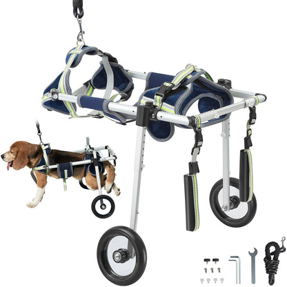 VEVOR 2 Wheels Dog Wheelchair for Back Legs, Pet Wheelchair Lightweight & Adjustable Assisting in Healing,  Dog Cart/Wheelchair for Injured, Disabled, Paralysis, Hind Limb Weak Pet(S) - CWLYLLSLLSXHJR1J3V0 - view 1