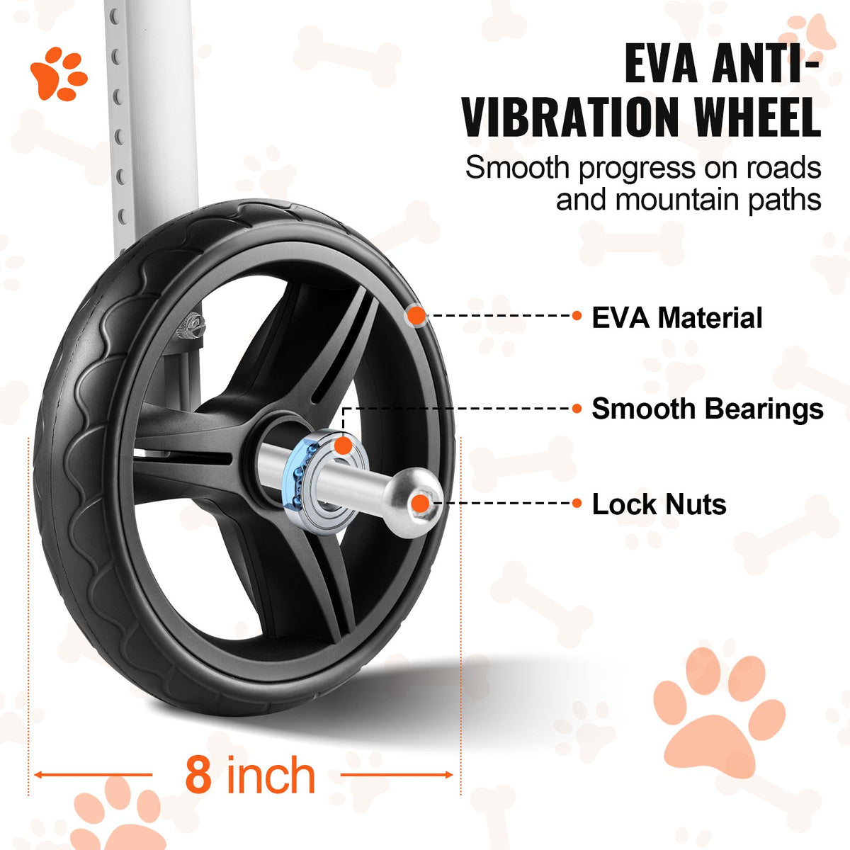 VEVOR 2 Wheels Dog Wheelchair for Back Legs, Pet Wheelchair Lightweight & Adjustable Assisting in Healing,  Dog Cart/Wheelchair for Injured, Disabled, Paralysis, Hind Limb Weak Pet(M) - CWLYLLSLLSZHTMYXJV0 - view 7