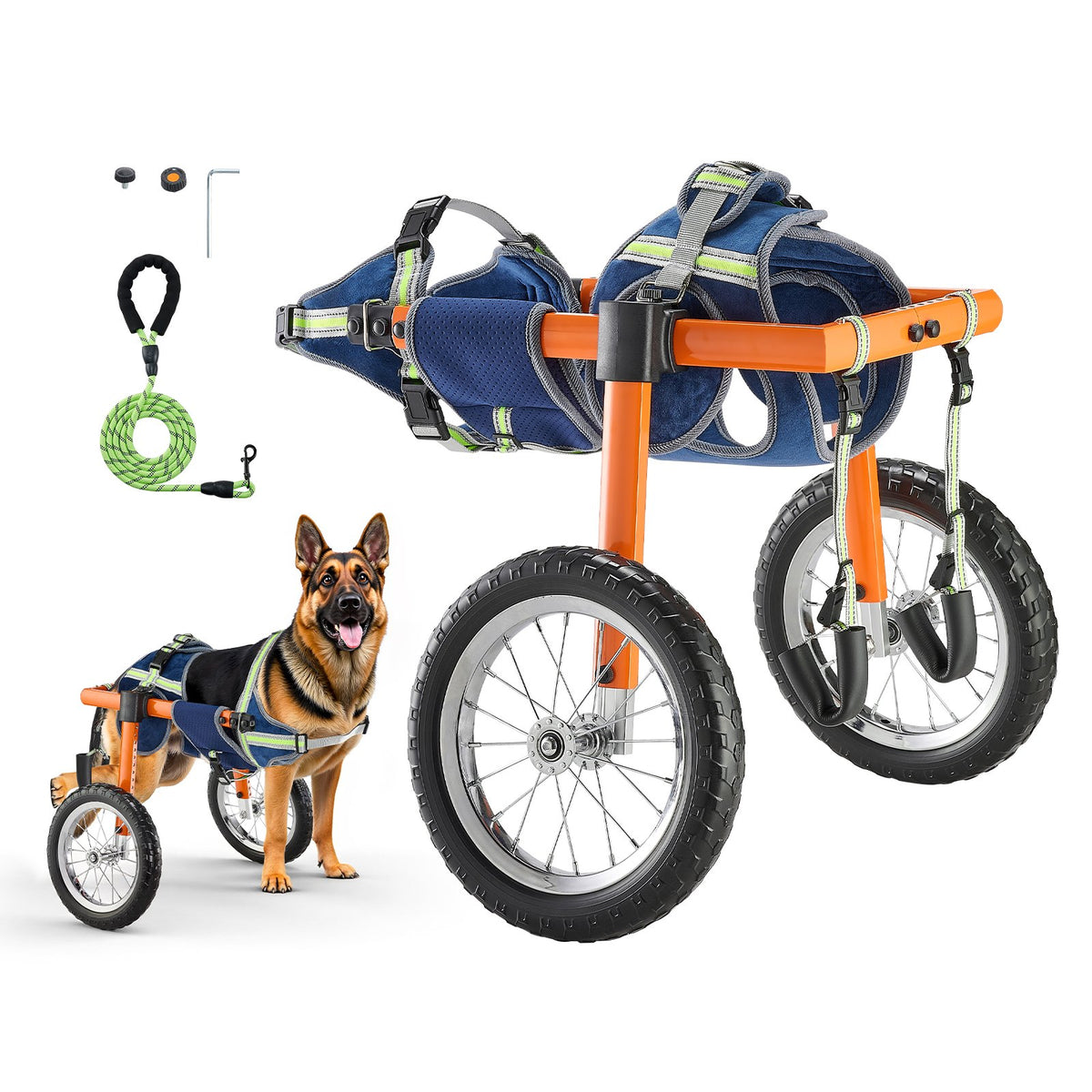 VEVOR Dog Wheelchair for Back Legs, Lightweight 2 Wheels Pet Wheelchair, Height, Width & Length Adjustable, Dog Cart with Shock-Absorbing Wheels, for Injured, Disabled Dogs 48-88 lbs, Large - CWLYLLSTDHXL2W9B4001V0 - view 1