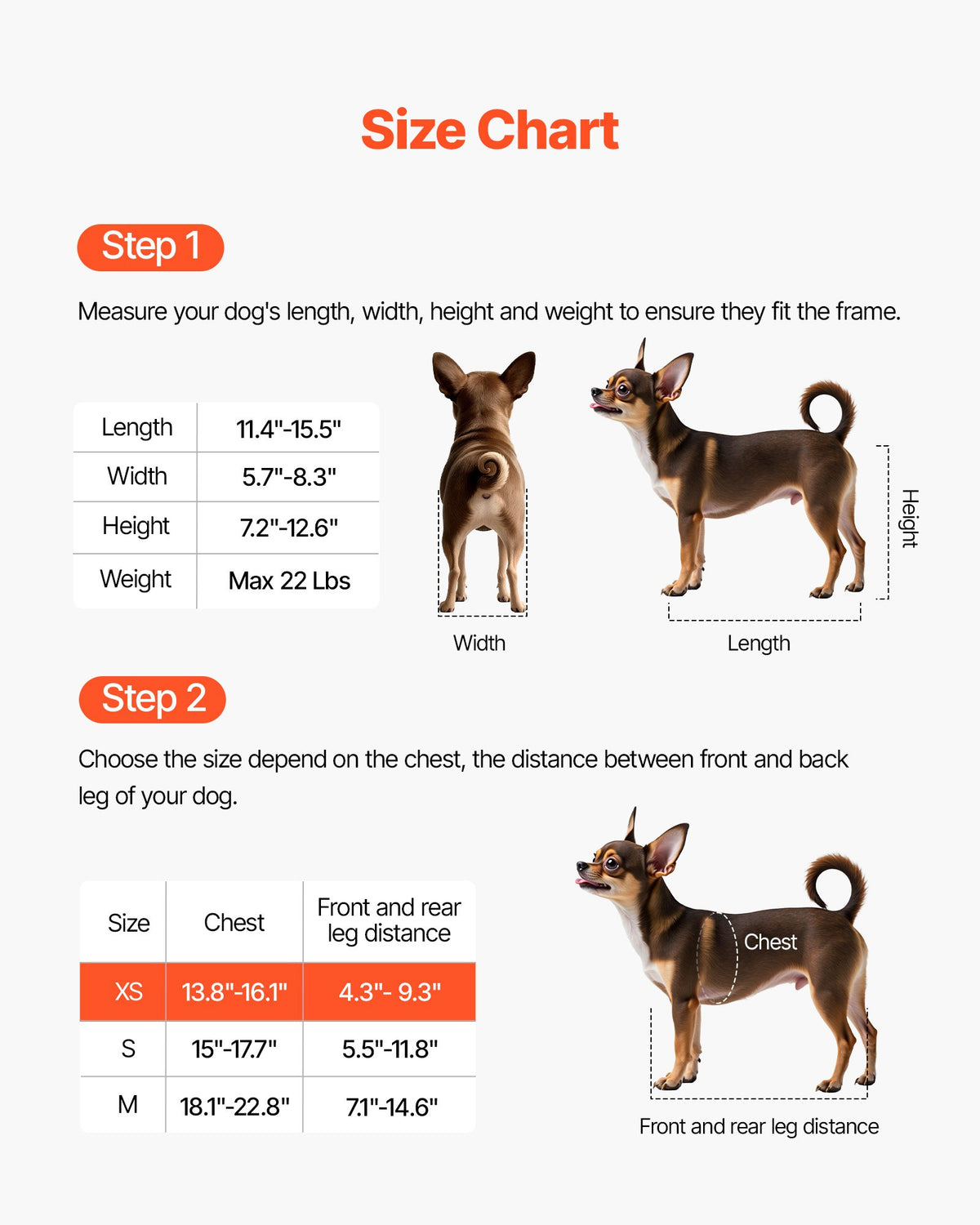 VEVOR Dog Wheelchair for Back Legs, Adjustable 2 Wheels Pet Wheelchair, Lightweight  Dog Cart with Shock-Absorbing Wheels, Mobility Support Wheel Chair for Disabled Injured Dogs up to 22lbs , X-Small - CWLYLLSTXHXSMLDHY001V0 - view 4