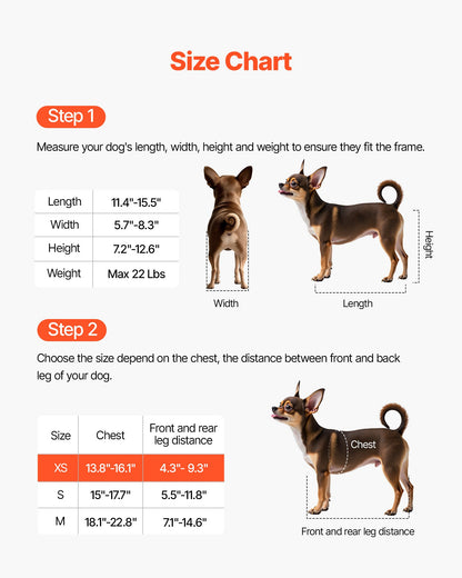 VEVOR Dog Wheelchair for Back Legs, Adjustable 2 Wheels Pet Wheelchair, Lightweight  Dog Cart with Shock-Absorbing Wheels, Mobility Support Wheel Chair for Disabled Injured Dogs up to 22lbs , X-Small - CWLYLLSTXHXSMLDHY001V0 - view 4